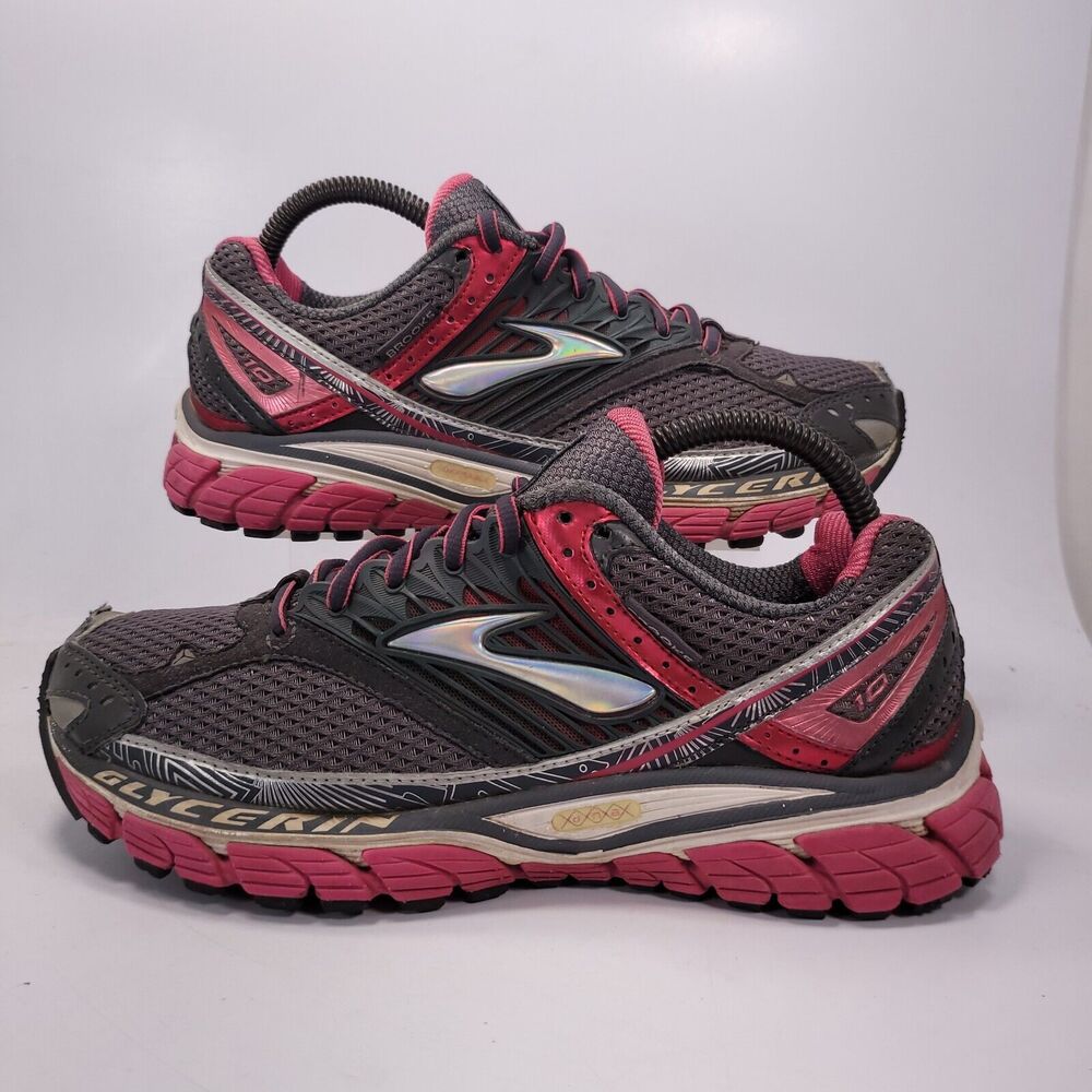 Brooks Glycerin 10 Athletic Lace Up Shoe Womens Size 8.5 1201121B761 Gray Pink